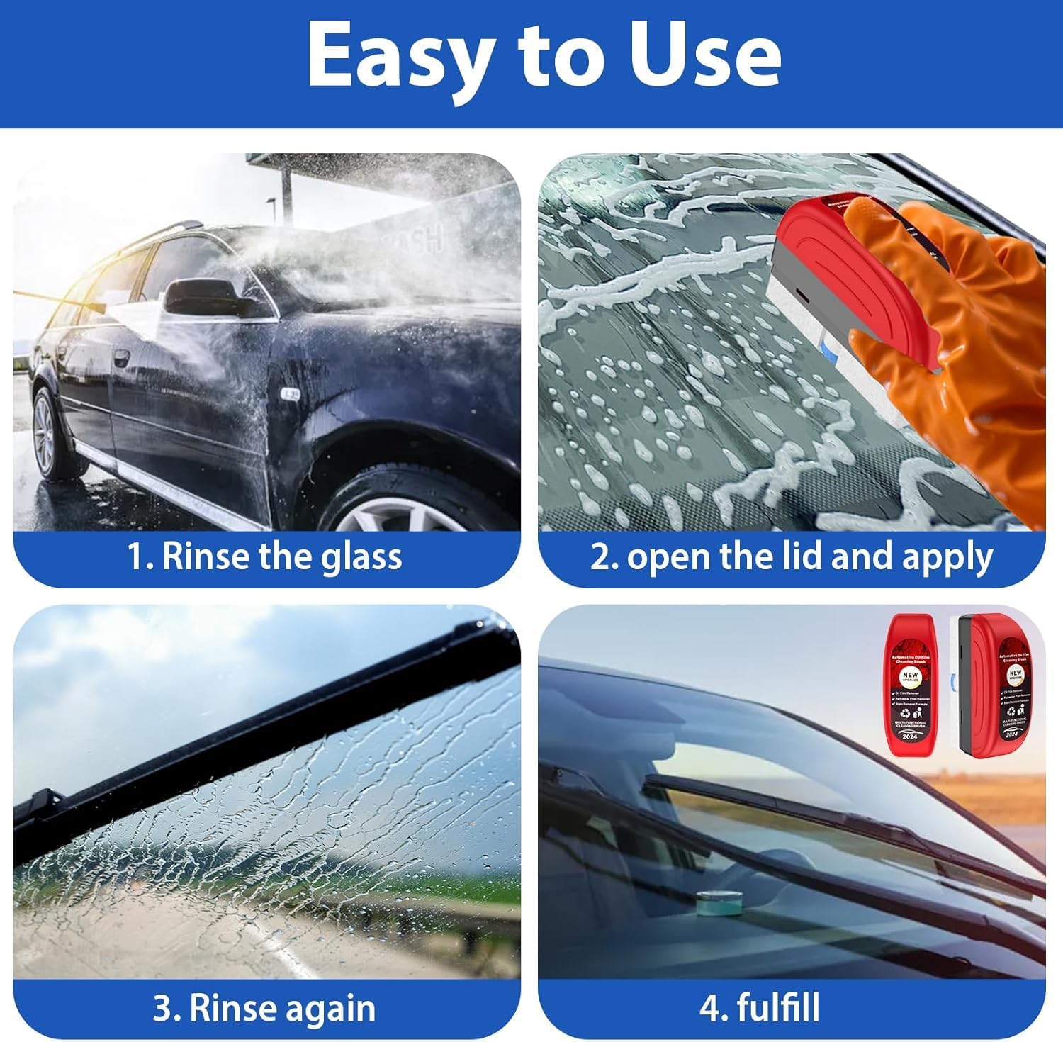 Automotive Oil Film Cleaning Brush, Glass Cleaning Board - ShipTrend.in